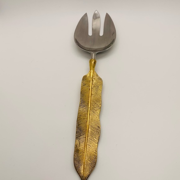 NWOT Gold Plated Salad Serving Set - Picture 5 of 5